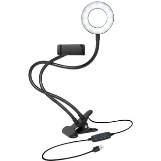 Logilink Smartphone-Ringlicht-Klemmhalterung. DM 8.5cm