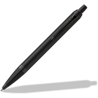 PARKER Kugelschreiber IM Achromatic Rings Black PVD M Blau Geschenkbox