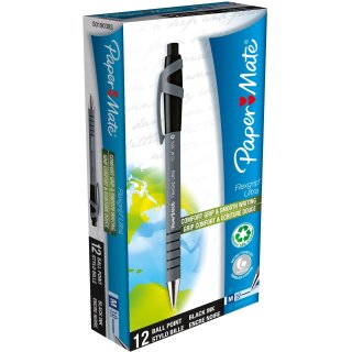 PAPER MATE Kugelschreiber Flexgrip Ultra RT M Schwarz 12Stk