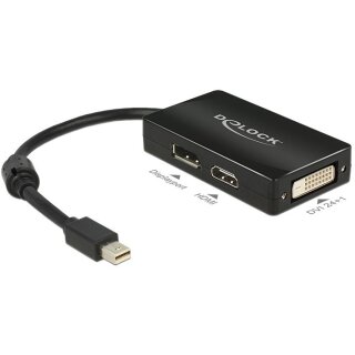 DELOCK Adapterkabel mini DisplayPort Stecker > 1 x DisplayPort + 1 x HDMI + 1 x DVI 24+1 schwarz