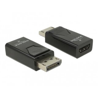 DELOCK Adapter DisplayPort 1.2 Stecker zu HDMI Buchse 4K Passiv schwarz