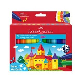 FABER-CASTELL Filzstift Jumbo Sup. Washable 24er