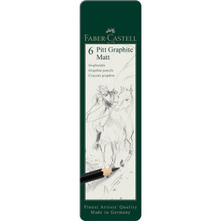 FABER-CASTELL Bleistift Pitt Graphite Matt 6er Etui