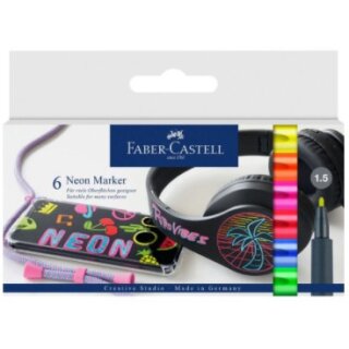 FABER-CASTELL Neon Marker 6er Kartonetui