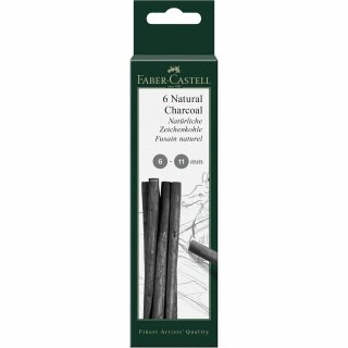 FABER-CASTELL Zeichenkohle natürlich Pitt 6-11mm in BK