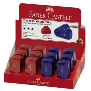 FABER-CASTELL Klappspitzdose Sleeve Mini rot/blau