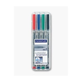 STAEDTLER Folienstift Lumocolor F nonperm 4St