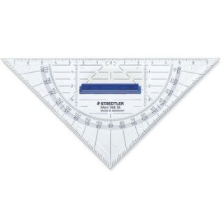 STAEDTLER Geodreieck 16cm P.styrol m.Griff tr