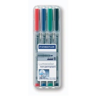 STAEDTLER Folienstift Lumocolor B nonperm 4St