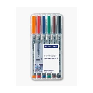 STAEDTLER Folienstift Lumocolor F nonperm 6St