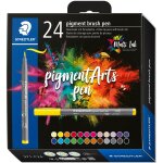STAEDTLER MultiInk Pigment Arts brush pen 24er-Set sort....