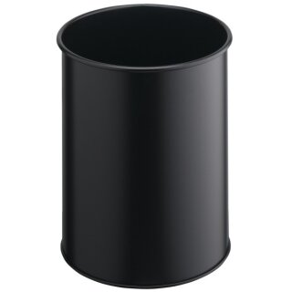 DURABLE Papierkorb Metall rund 15 Liter schwarz