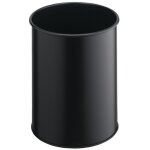 DURABLE Papierkorb Metall rund 15 Liter schwarz