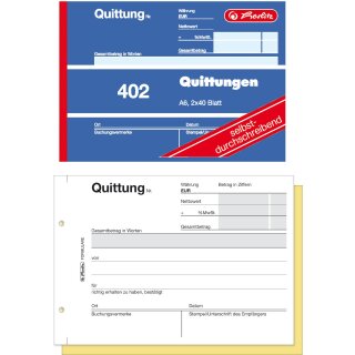 Herlitz Quittungsblock 2x40 Bl. A6 selbstdurchschreibend