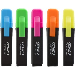 GENIE Textmarker 5-Farben 5 Stk.