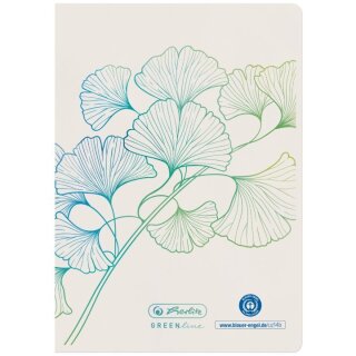 Herlitz Notizheft A6 GREENline 32 Bl. liniert Ginkgo