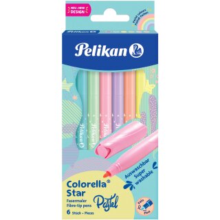 Pelikan Faserm. Colorella Star C302 PASTELL 6 ST Faltschachtel