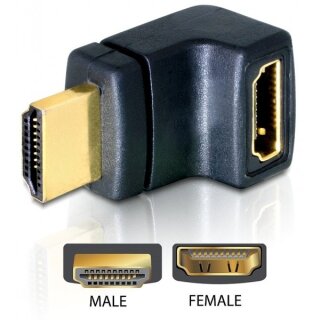 DELOCK Adapter HDMI Stecker > HDMI Buchse 90 Grad oben