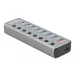 DELOCK USB 3.2 Gen 1 Hub mit 7 Ports + 1 Schnellladeport...
