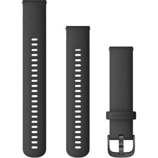 Garmin Ersatzarmband 20mm Silikon Schwarz/Metallteilen