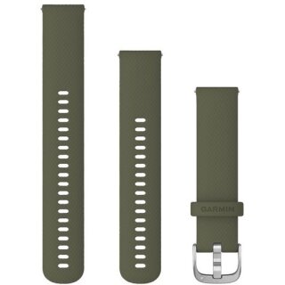 Garmin Ersatzarmband 20mm Silikon Moosgrn/Silber Schnalle