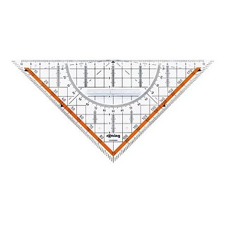 ROTRING Geo-Dreieck Hypotenuse 23cm mit Griff Glasklar