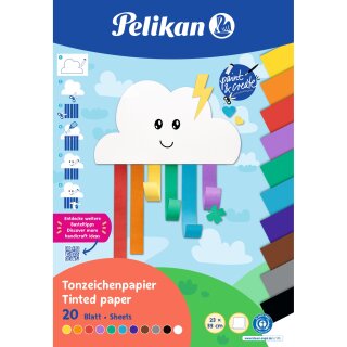 Pelikan Tonpapier Block TZPB. 20 Blatt. 23x33cm. Rainbow