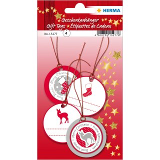 HERMA WEIHN. GESCHENKANHÄNGER 3D. ROT Ø 5 CM