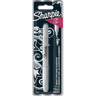 Sharpie Metallic Marker Permanent F 1.4mm Silber 1er Blister