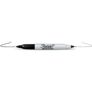 Sharpie Marker Twin Tip Extra Fein + Fein schwarz 12 Stück