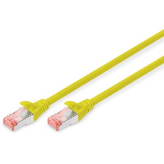DIGITUS Patchkabel Cat6 S/FTP 2xRJ45 10.0m gelb Hebelschutz Polybeutel