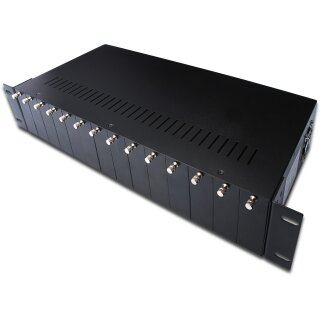 DIGITUS Medienkonverter Chassis 2HE 14-Slots schwarz