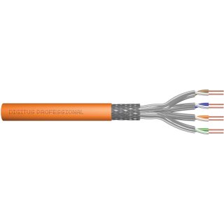 DIGITUS Instal-kab Cat7 S/FTP tw.Pair 500m orange AWG23/1
