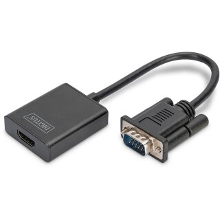 DIGITUS Konverter VGA > HDMI + Audio Full HD 1080p schwarz