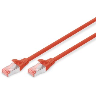 DIGITUS Patchkabel Cat6 S/FTP 2xRJ45 0.5m rot Hebelschutz Polybeutel