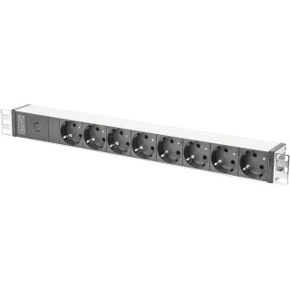 DIGITUS Steckerleiste 8fach Alu 2m Zuleitung IEC