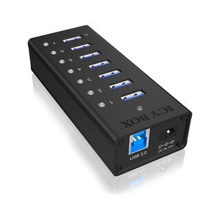 HUB 7Port. Verfügt über 7x USB 3.0 Anschlüsse für Laufwerke ICY BOX