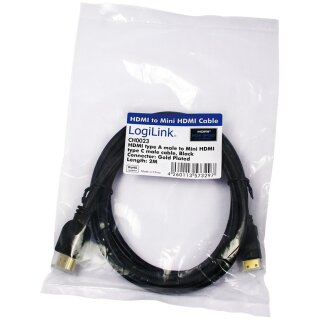 HDMI-Kabel Ethernet A -> mini St/St 2.00m sw