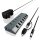 USB3.0 HUB 7Port ICY BOX 7xUSB3.0 (An-/Ausschalter für jeden Port) aktiv mit Netzteil Grey