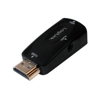Logilink HDMI Adapter A/M zu VGA/F + 3.5 mm/W. 1080p. schw.