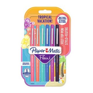 PAPER MATE Faserschreiber Flair M 0.7mm Tropical Vacat. 6er Blister