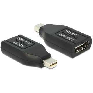 DELOCK Adapter mini DisplayPort 1.1 Stecker > HDMI Buchse schwarz