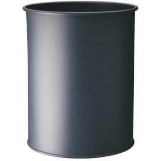DURABLE Papierkorb Metall rund 15 Liter Metallic silber