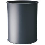 DURABLE Papierkorb Metall rund 15 Liter Metallic silber