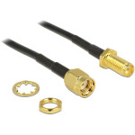 DELOCK HF RP-SMA Stecker > RP-SMA Buchse zum Einbau 200mm