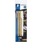 STAEDTLER Marker metallic pen gold. silber & white BK...