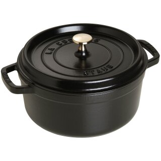 Staub La Cocotte 24cm rund. schwarz. Gusseisen