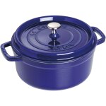 Staub La Cocotte 24cm rund dunkelblau. Gusseisen