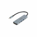 D Dicota USB-C 5-in-1 Video Hub 4K PD 100W silver