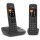 GIGASET C575A Duo schwarz schnurlos analog DECT 2 Mobilteile TFT-Farb-Display Freisprechen Adressbuch fr 200 Eintrge Wecker